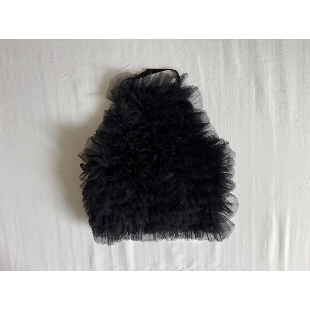 NWT Zara Tulle Black Halter Top | Size Medium